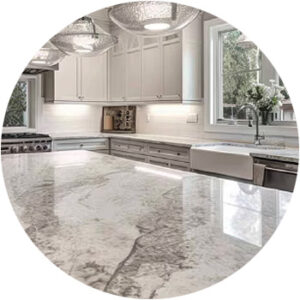 white granite countertop fabricators