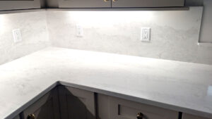 white granite countertop installation